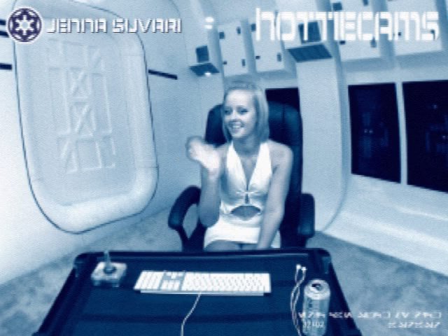 Star Wars universe parody featuring Jenna Suvari and Steve Awesome on an Empire base's webcam system